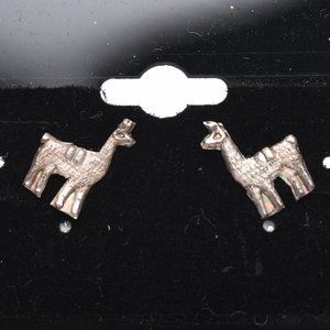 Petite Silver Llama Earrings